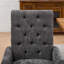 Chaise de salle à manger rembourrée en tissu de chenille, pieds courbés en bois massif, chaise de salle à manger élégante avec accoudoirs de salle à manger club capitonnée, paquet simple, bleu, SW1895BL-125102696