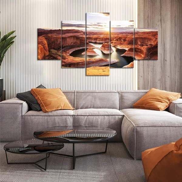 Millwood Pines Framed On Canvas 5 Pieces Print | Wayfair