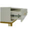 Ensemble de meuble-lavabo moderne avec miroir et tabouret Modern White and Gold - coiffeuse avec tiroirs de rangement et rangement