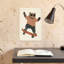 Cool Bear Skater Modern Playful Retro Bear Wall Art Print 1 Piece Wrapped Canvas Wall Art-2095368982