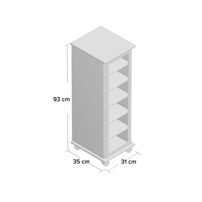 Valenza Wood 93cm H Media Cabinet, White