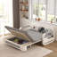 Avec poches latérales et rangement dissimulé, canapé-lit escamotable, tissu en lin de coton amovible, 2 coussins décoratifs, dossier confortable capitonné, gris-1013542416