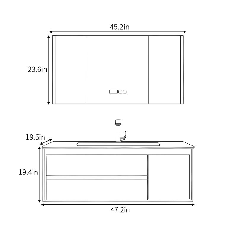 Armoire de salle de bain luxueuse de style nordique