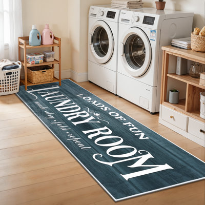 2'x6'  Laundry Room Rug Farmhouse Washable Non Slip Kitchen Mat Runner Rug