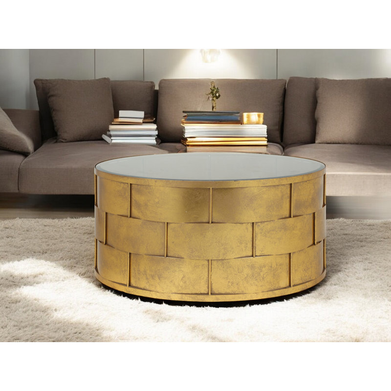Amanda Coffee Table, Gold Leaf