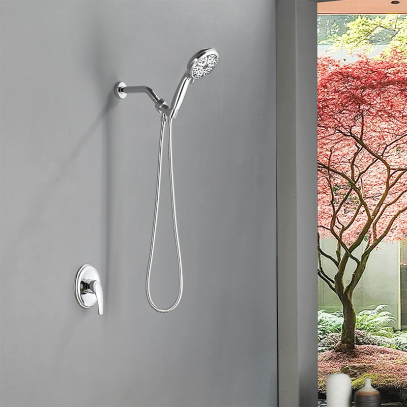 Wall Mounted Volume Control Complete Shower System, Polished Chrome