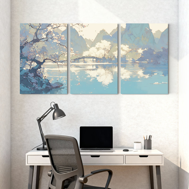 Paysage et nature Cherry Blossom Lake, H 18 po x l 36 po