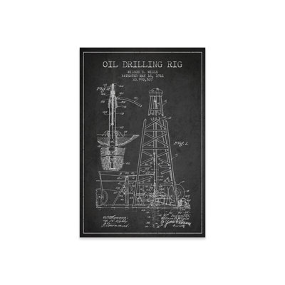 " Oil Rig Charcoal Patent Blueprint " by Aged Pixel