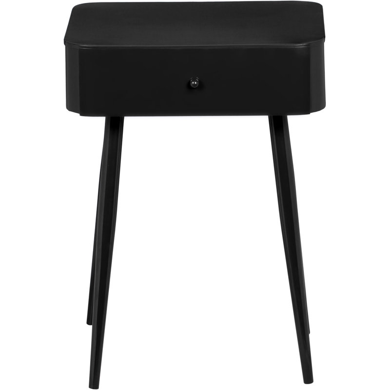 Kiyotsugu 1 - Drawer Iron Nightstand, Black