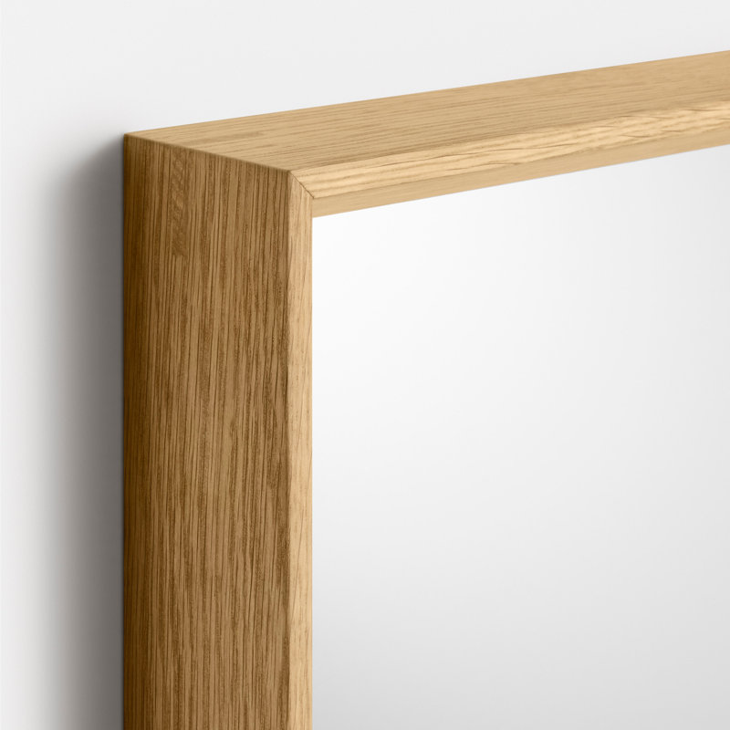 Mode Rectangle Solid Wood Mirror, White Oak