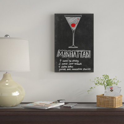 « tableau noir cocktails collection iv », art textuel sur toile