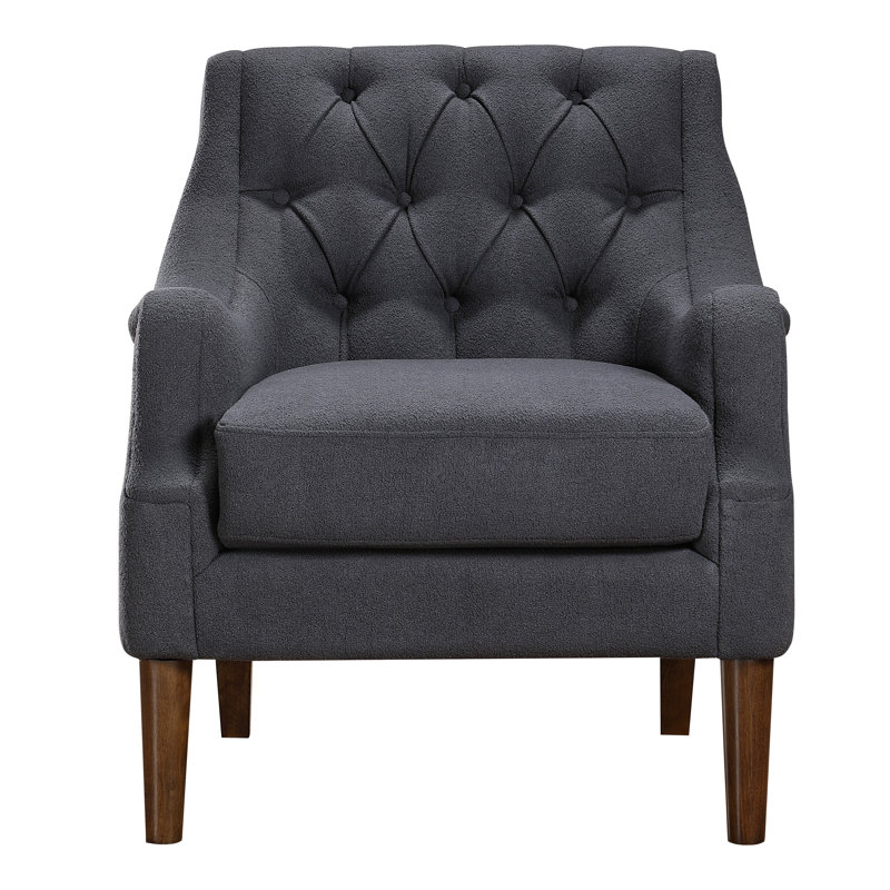 Chaise d'appoint moderne et contemporaine Discus 30,5 po - Fauteuil d'appoint Boucle, Gris