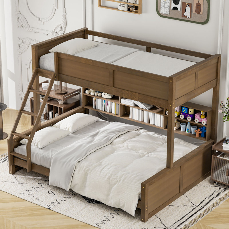 Bunk Bed With Storage, Twin XL Over Queen, Wood