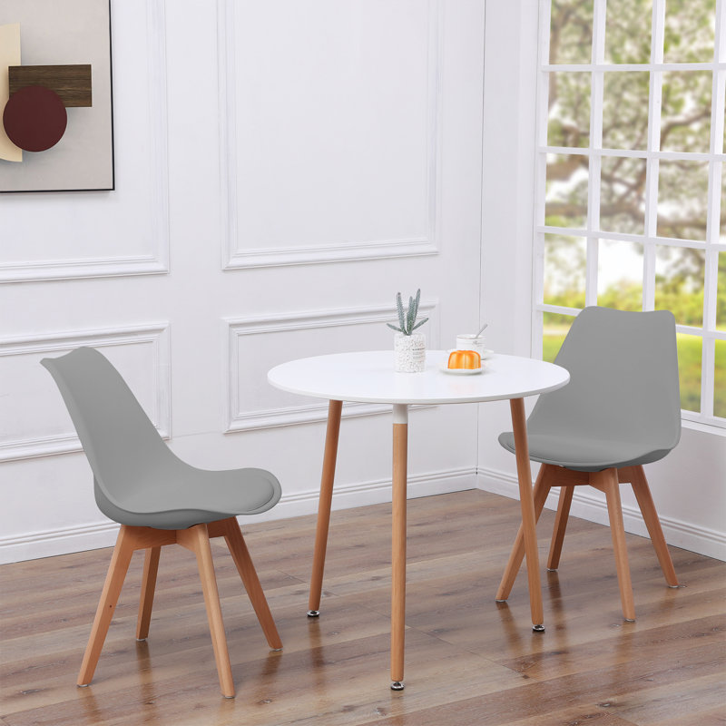 Woodley 4 - Person Dining Set, Grey, 65cm H x 70.5cm L x 80 cm W
