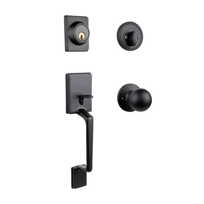 Ensemble de poignées Capri avec pêne dormant cylindrique simple, bouton de porte et rosette
