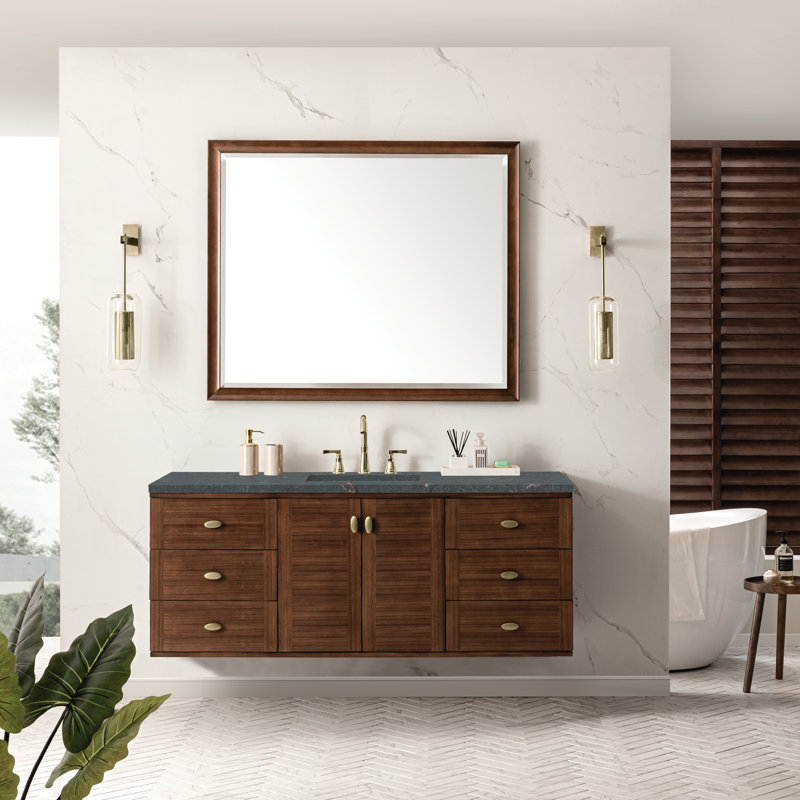 Amberly 60" Single Bathroom Vanity Set, Parisien Bleu, 8" Widespread