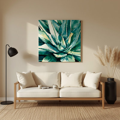 Aquarelle botanique 56, art mural en métal vert