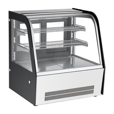 Refrigerated Display Case, 4.2 Cu.Ft./105L Countertop Pastry Display Case, 2-Tier Commercial Cake Refrigerator with LED Lighting, TURBO Cooling, Frost-Free Air-Cooling, for Bakery, Dessert Shop