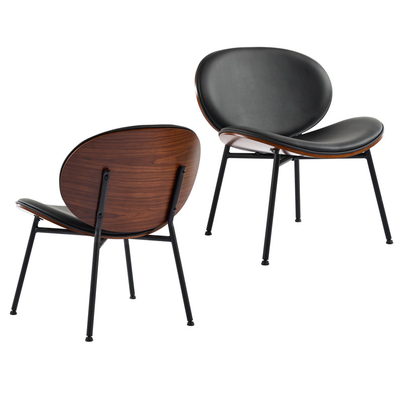 Chaise d'appoint moderne Modern Chair, Similicuir noir
