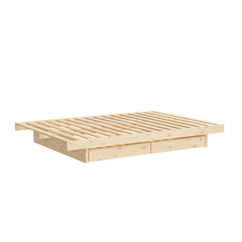 Kanso Bed frame, with or without bedrollers, Scandinavian design, made in Europe, FSC certified wood, choose your size