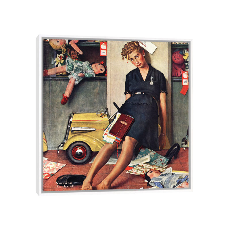«Santa's Helper», reproduction d'art sur toile encadrée, Impression encadrée sans passe-partout, H 18 po x l 18 po, Blanc