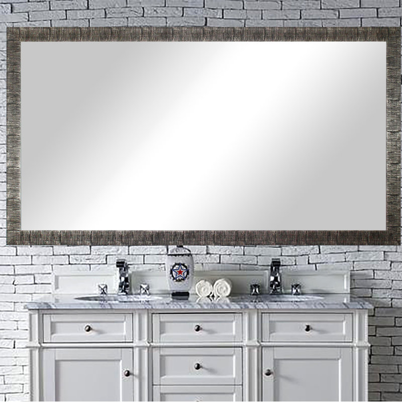 Guildford Wood Flat Wall Mirror, 34" H x 77.5" W