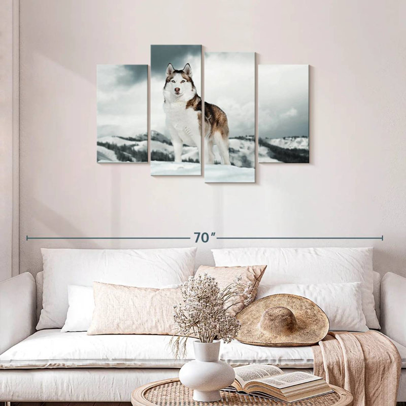 Husky sibérien majestueux Brampt, H 27 po x l 43 po