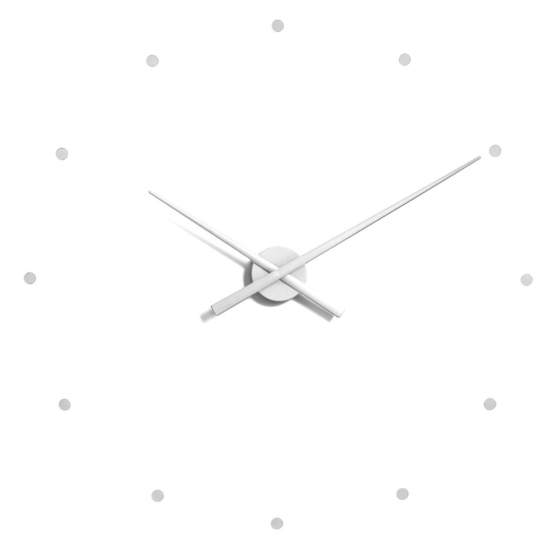 OJ Analog Wall Clock, Silver, Large