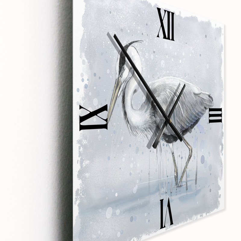 Horloge murale grise héron, Grand