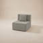 Fauteuil modulaire sans accoudoirs en chenille de 35 po de style moderne Horgan, siège d'appoint en mousse à compression et siège simple sans siège-128877174