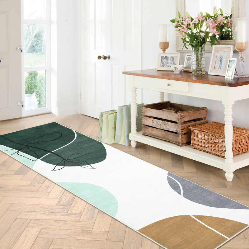 Modern Abstract Morandi Geometric Printed Carpet Washable Area Rug Carpet for Living Room Bedroom Low Pile Non Slip Neutral Rugs Stain Resistant Soft Thin Rug Runner Rug for Entryway Indoor Floor Mats Office Laundry Farmhouse Decor