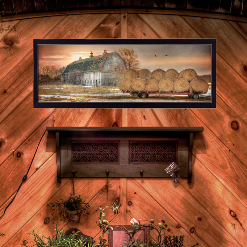 «Sunset on the Farm», art mural encadré pour le salon, reproduction murale encadrée par Lori Deiter