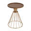 Table d'appoint en pin rétro Hollow Edge, or antique et couleur naturelle