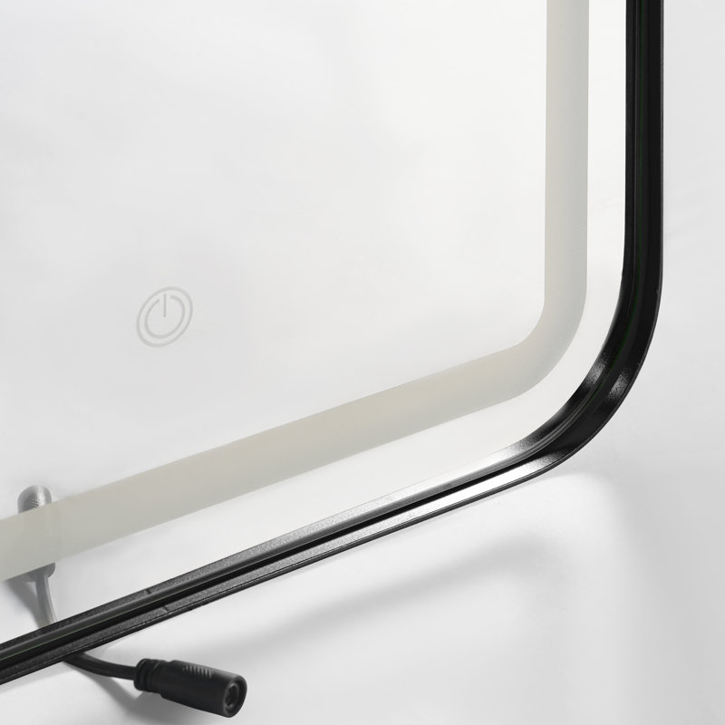 Pharmacie encastrée avec lumières DEL l 16 po x H 24 po Strawn, Noir mat