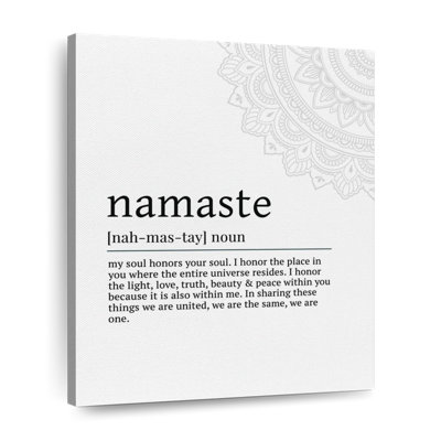 «Namaste», description sur toile