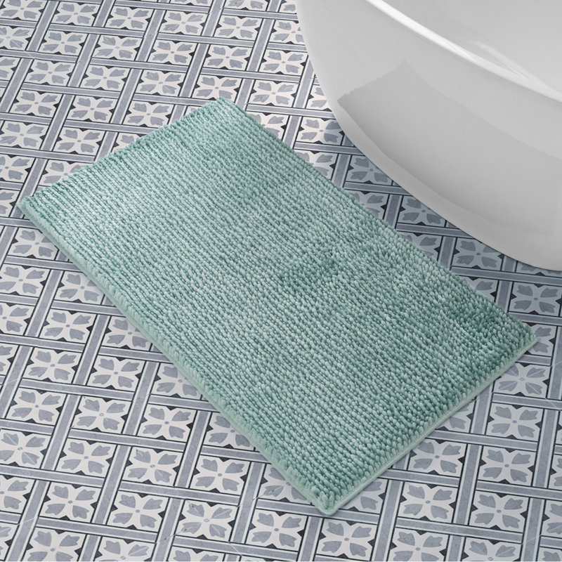 Laura Ashley Butter Chenille Bath Rug, 27" W x 45" L, Sage