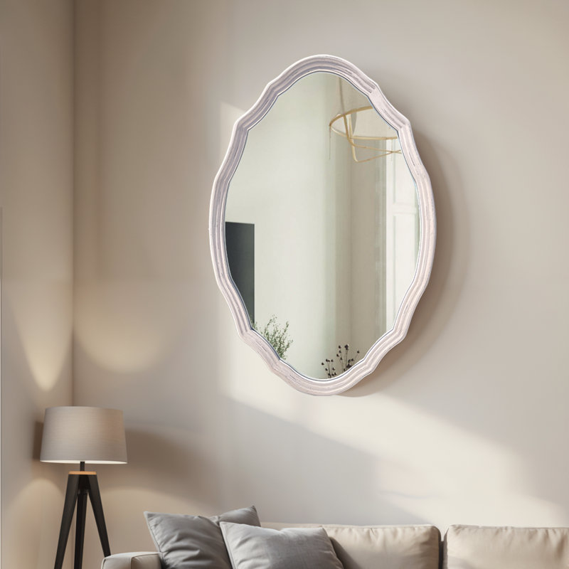 Irregular Rustic Antique Wooden Wall Mirror