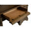 Bureau rectangulaire en chêne bruni à 5 tiroirs, fini bois veiné, profondeur 61 cm (24 pouces), panneaux de particules.