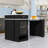 Kitchen Island with Extendable Dining Table, 2 Drawers, Power Outlet and Side Open Shelves-1763078617