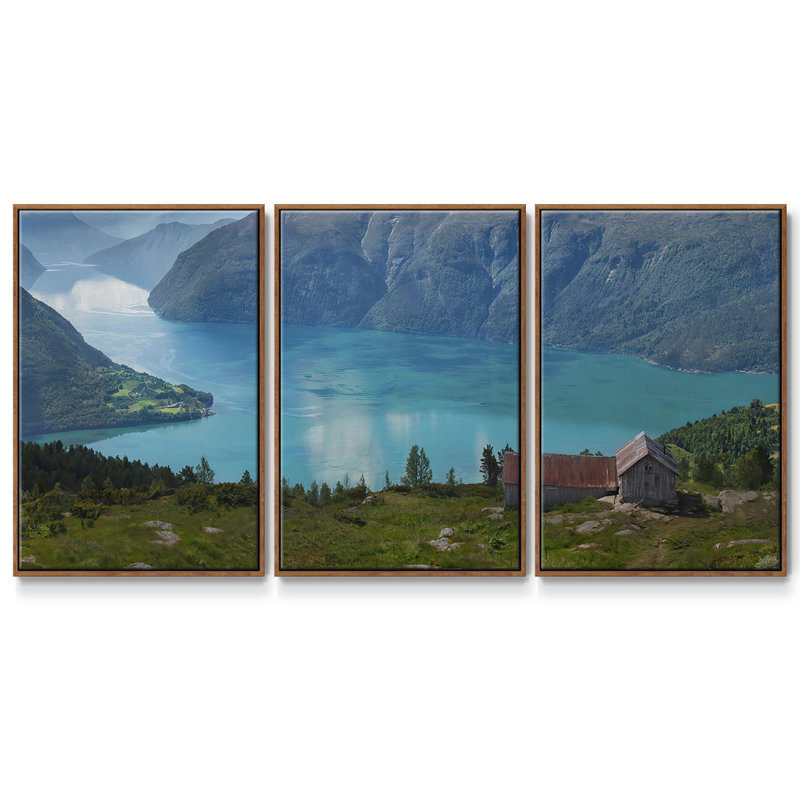«Reflection II», reproduction sur toile 3 pièces, Noyer, H 24 po x l 48 po x P 2 po