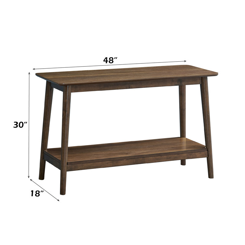 Lamonte Walnut Sofa Table W/Shelf