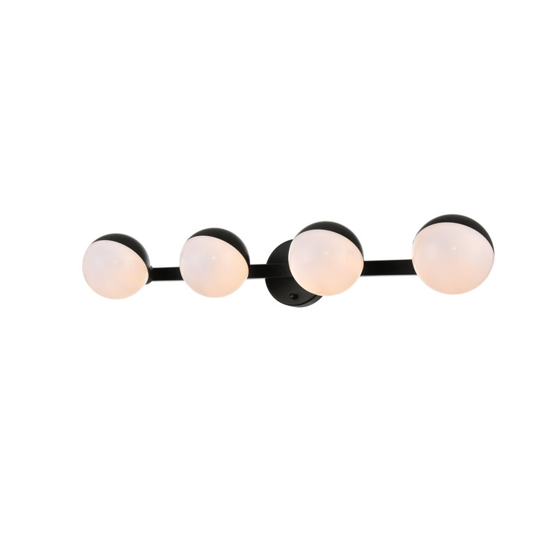 Éclairage pour meuble-lavabo à intensité variable Caniesha, Noir, 3 lumières, H 5 po x l 21 po x P 21 po