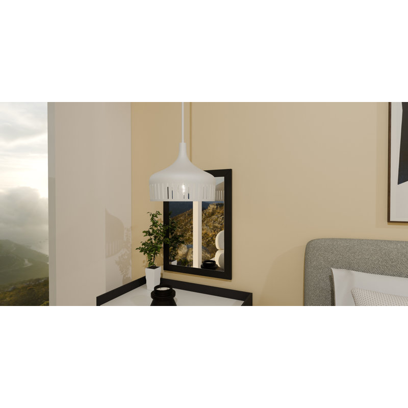 Luminaire suspendu 1 lumière Keagan, Blanc mat