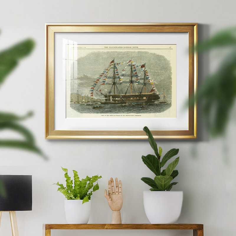 Antique Clipper Ship I - reproduction de cadre photo, H 18,5 po x l 24,5 po, Or