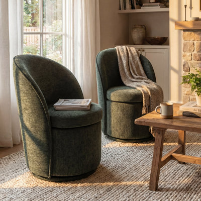 Fauteuil d'appoint rembourré pivotant avec dossier haut