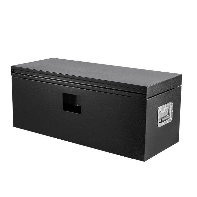 Truck Bed Tool Box Heavy Duty Steel Storage Cabinet Organizer Jobsite Chest with Hydraulic-Assisted Lid, Drill-Proof Lock & Weatherproof Rubber Seal Ring, Universal Mount for Pickup, RV, Trailer