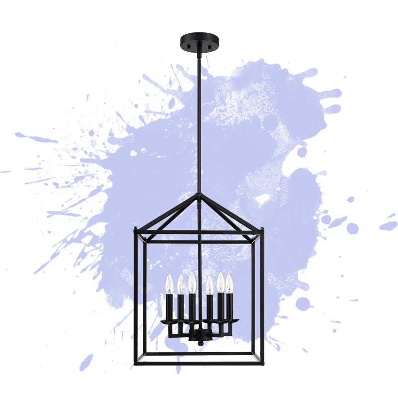 6 - Light Dimmable Lantern Geometric Chandelier