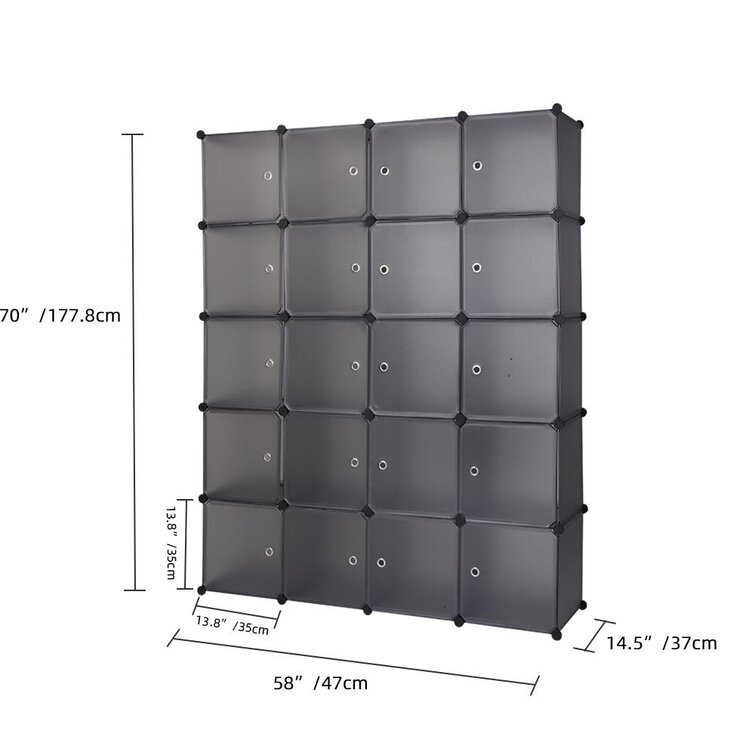 SONGMICS Cube Storage Organizer, 12-Cube Closet Storage Shelves, DIY Plastic Closet Cabinet, Modular Bookcase, Storage