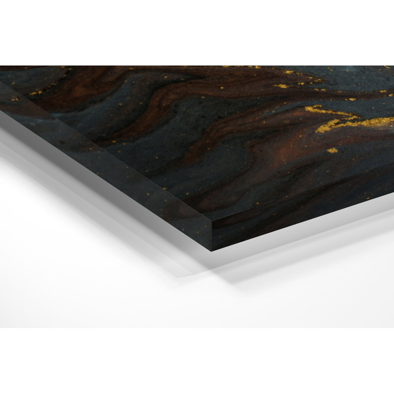 Bleu et trésor de quartz doré - impression sans cadre, H 30 po x l 20 po x P 1 po