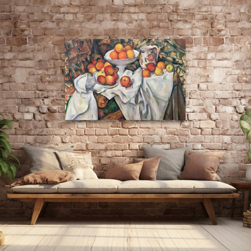 Pommes et oranges, 1895-1900 - Estampe d'art mural contemporain abstraite impressionniste représentant des fruits